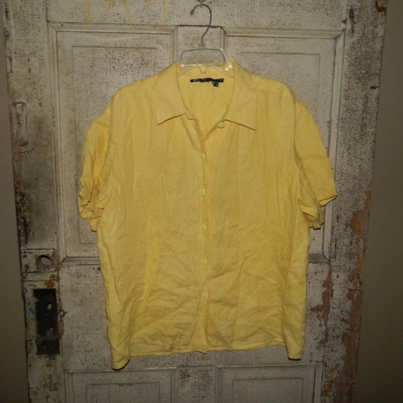 IB Diffusion Linen Button Front Shirt Blouse Size 12 (P-17) - Picture 1 of 4